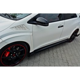 Накладки сплиттеры на пороги вариант 2 на Honda Civic IX Type R